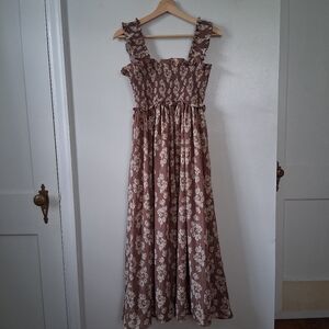 Altar'd State Mauve Brown Floral Dress